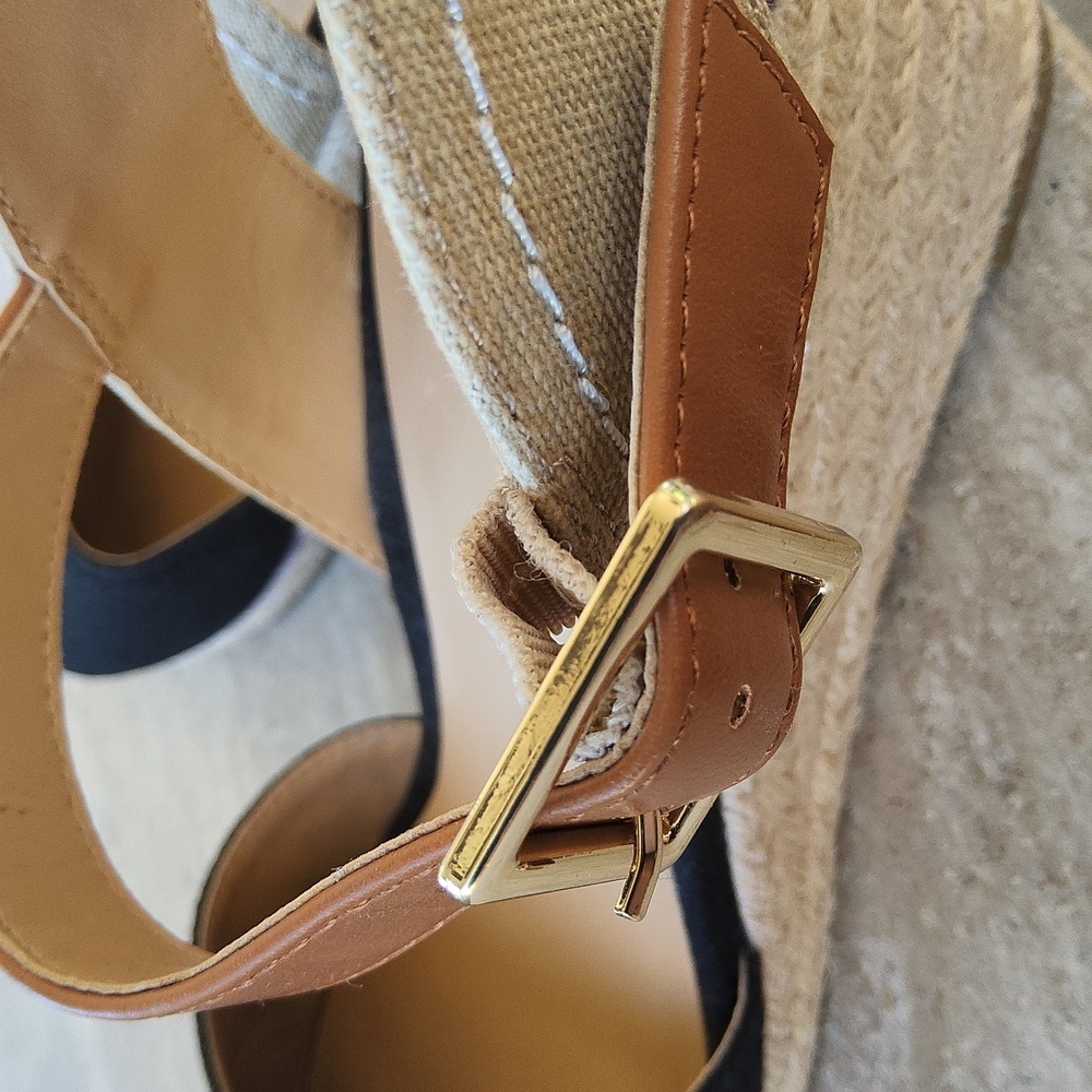 Tommy Hilfiger Black and Tan Espadrille Sandals Size 9 M - Picture 6 of 14